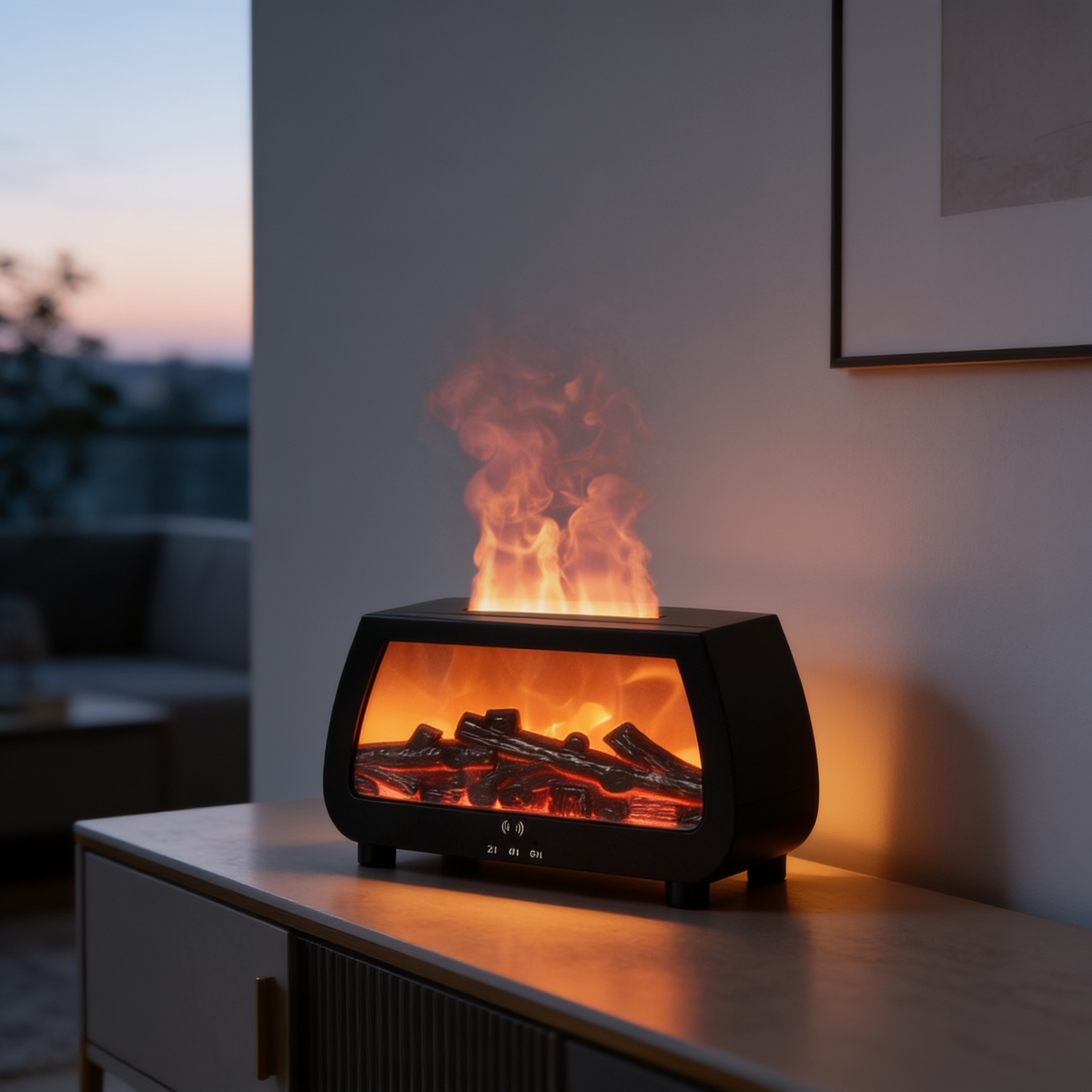 Flame Aroma Diffuser and Humidifier with Remote, USB Powered