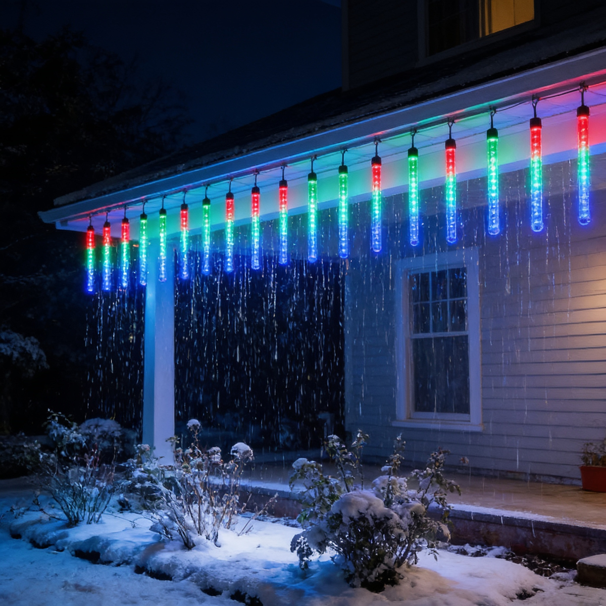 LED Meteor Shower Lights, Falling Rain Lights for Trees, 1 to 4 Pack