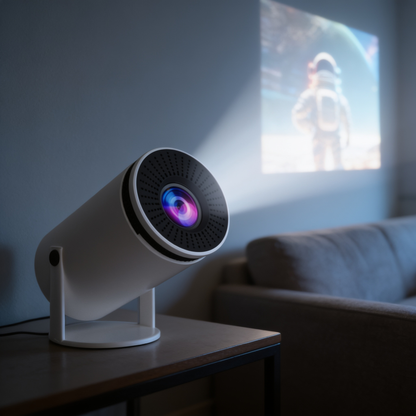 Home Projector, 720p HD, 120 ANSI Lumens, Remote Included, White