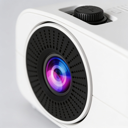Home Projector, 720p HD, 120 ANSI Lumens, Remote Included, White