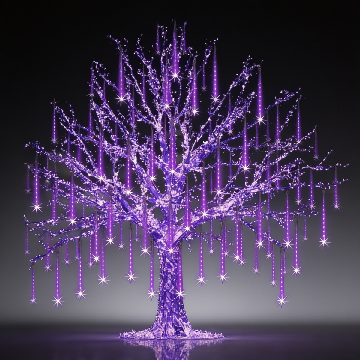 Purple Meteor Shower Lights, 192 LED Falling Rain Lights, IP65