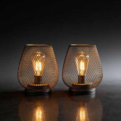Decorative Metal Mesh Table Lamp, Warm White LED, 1 W, 6.7 in
