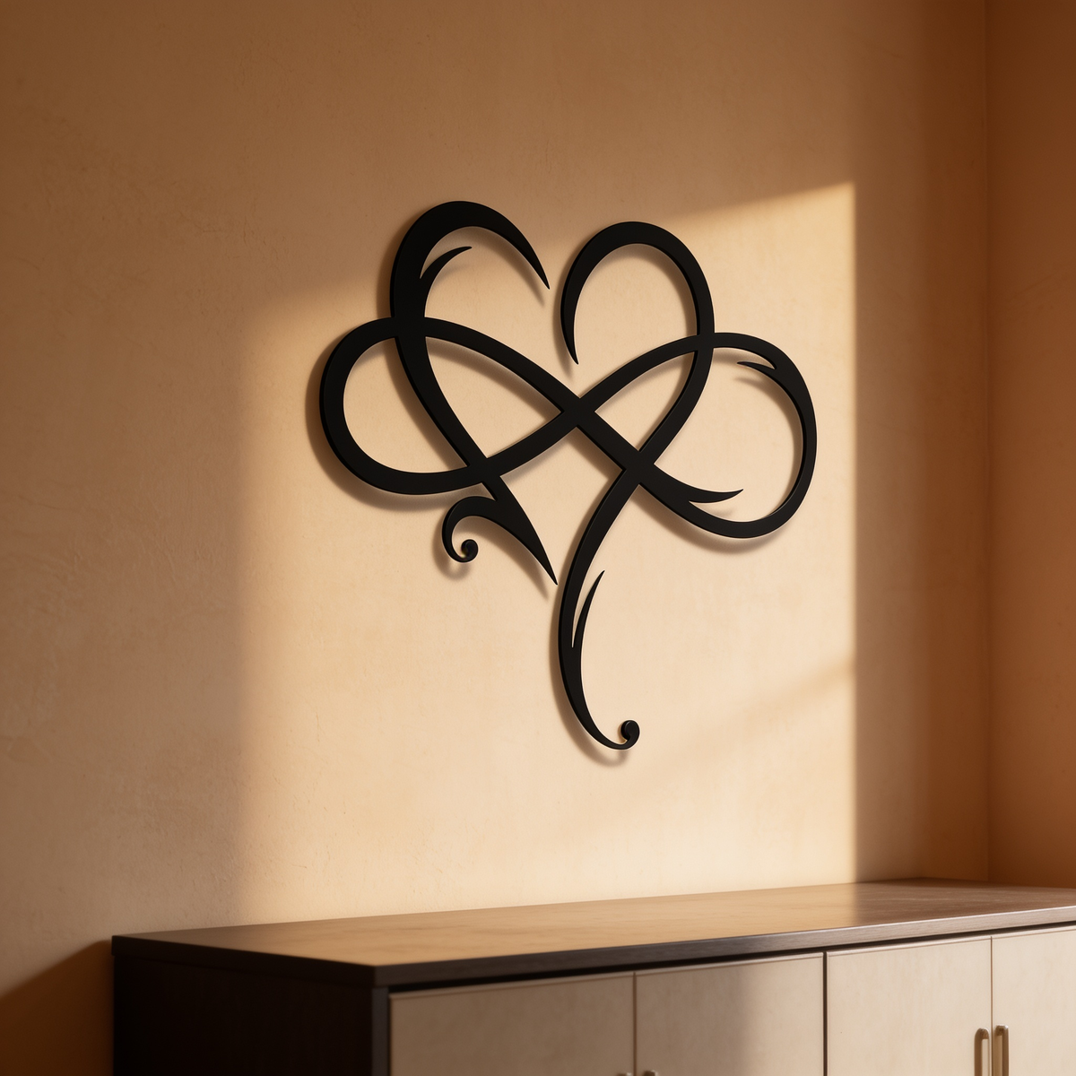 Infinity Heart Metal Wall Decor, Black