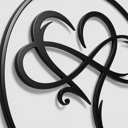Infinity Heart Metal Wall Decor, Black