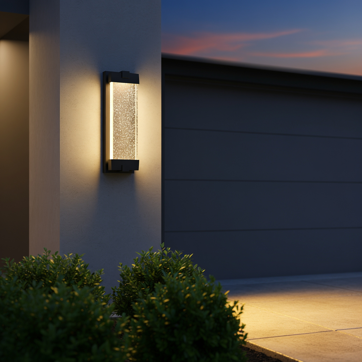19 in Outdoor LED Wall Sconce, 3000K, Black