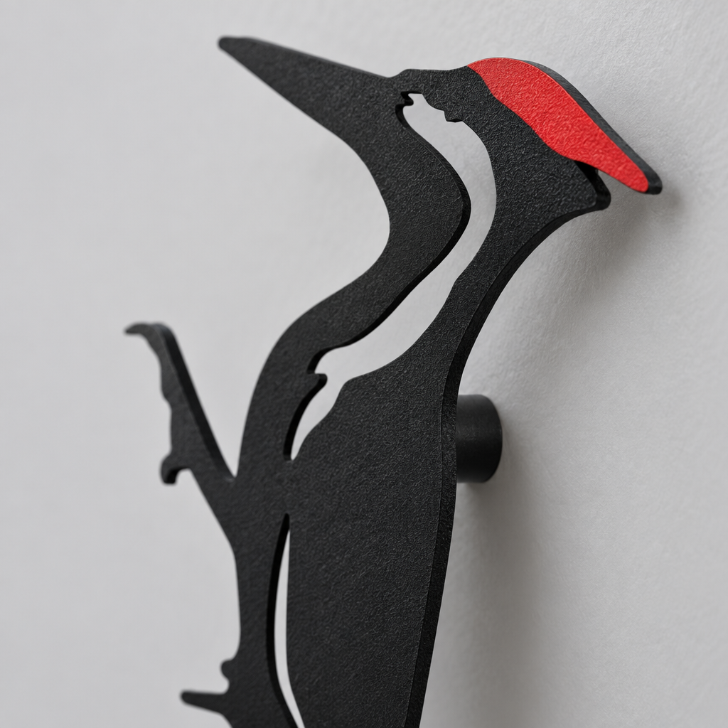 Metal Woodpecker Silhouette Wall Art for Garden and Patio