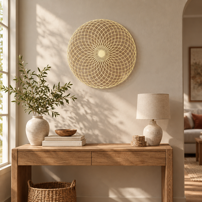 Sacred Geometry Metal Wall Art, Yantra Mandala Sculpture