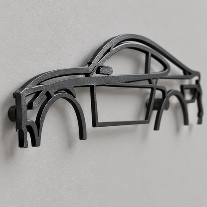 Sports Car Metal Wall Art, Style 3, Laser Cut Iron