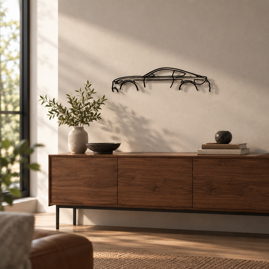 Sports Car Metal Wall Art, Style 3, Laser Cut Iron