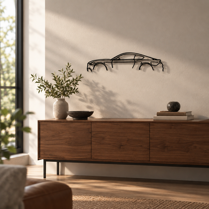 Sports Car Metal Wall Art, Style 3, Laser Cut Iron