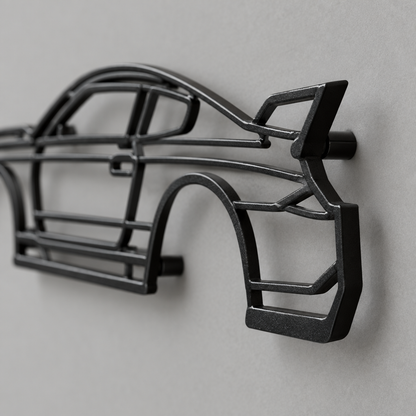 Sports Car Silhouette Metal Wall Art, Laser Cut Iron