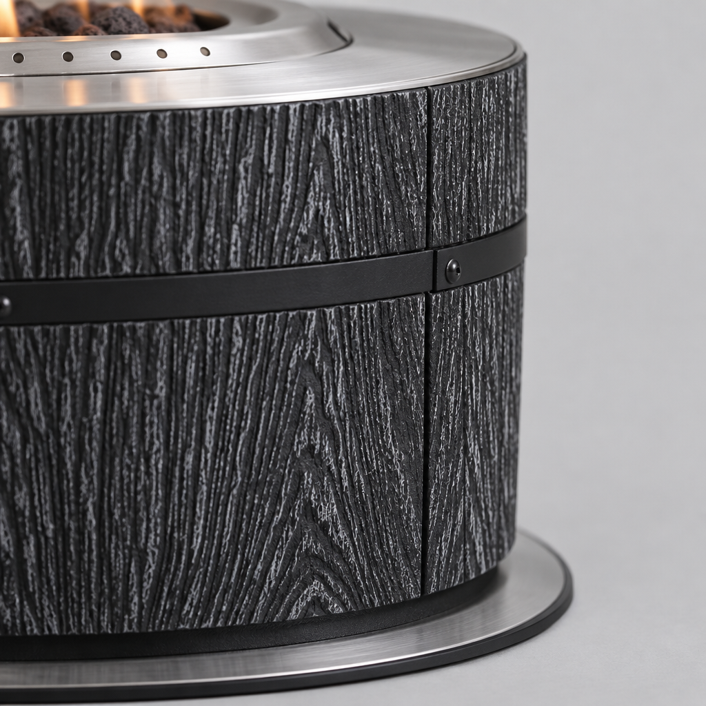 Fire Pit, 20.5 in Wood Burning Bonfire, Black