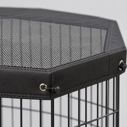 8 Panel Metal Dog Playpen, 63 in, Cover and Floor Pad