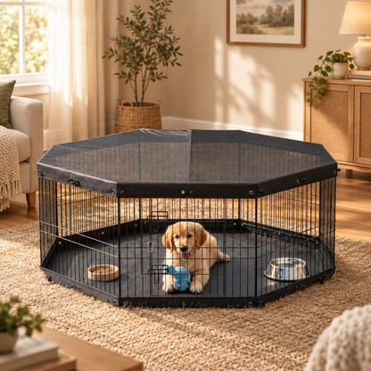 Dog Playpen and Shade Shelter Set
