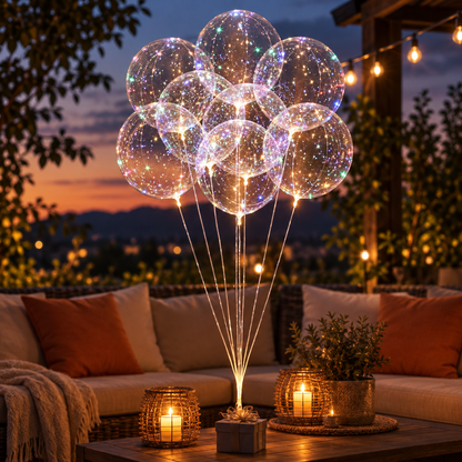 10 Pack LED Light Up Balloons with String Lights