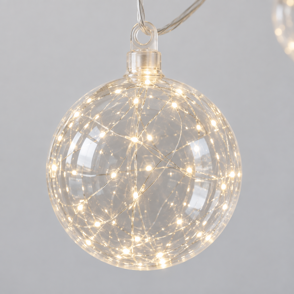 10 Pack Clear Bubble LED Balloons with String Lights
