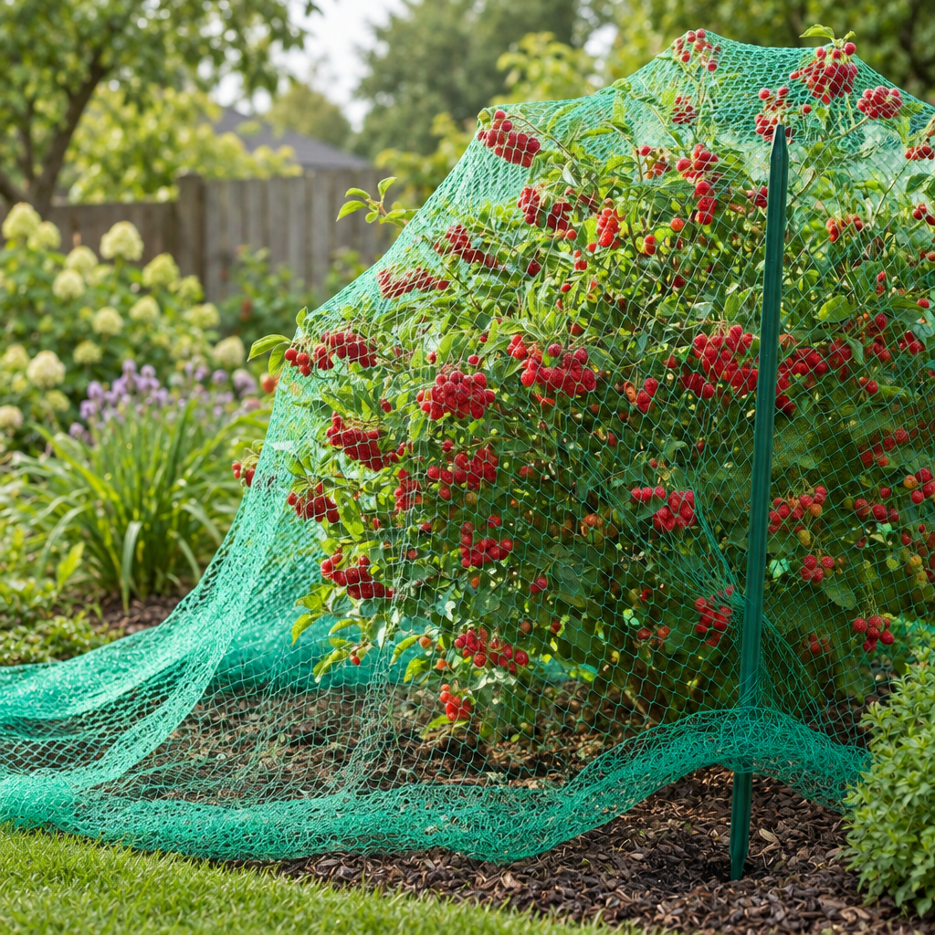 13 x 33 ft Garden Bird Netting, Green PE Mesh