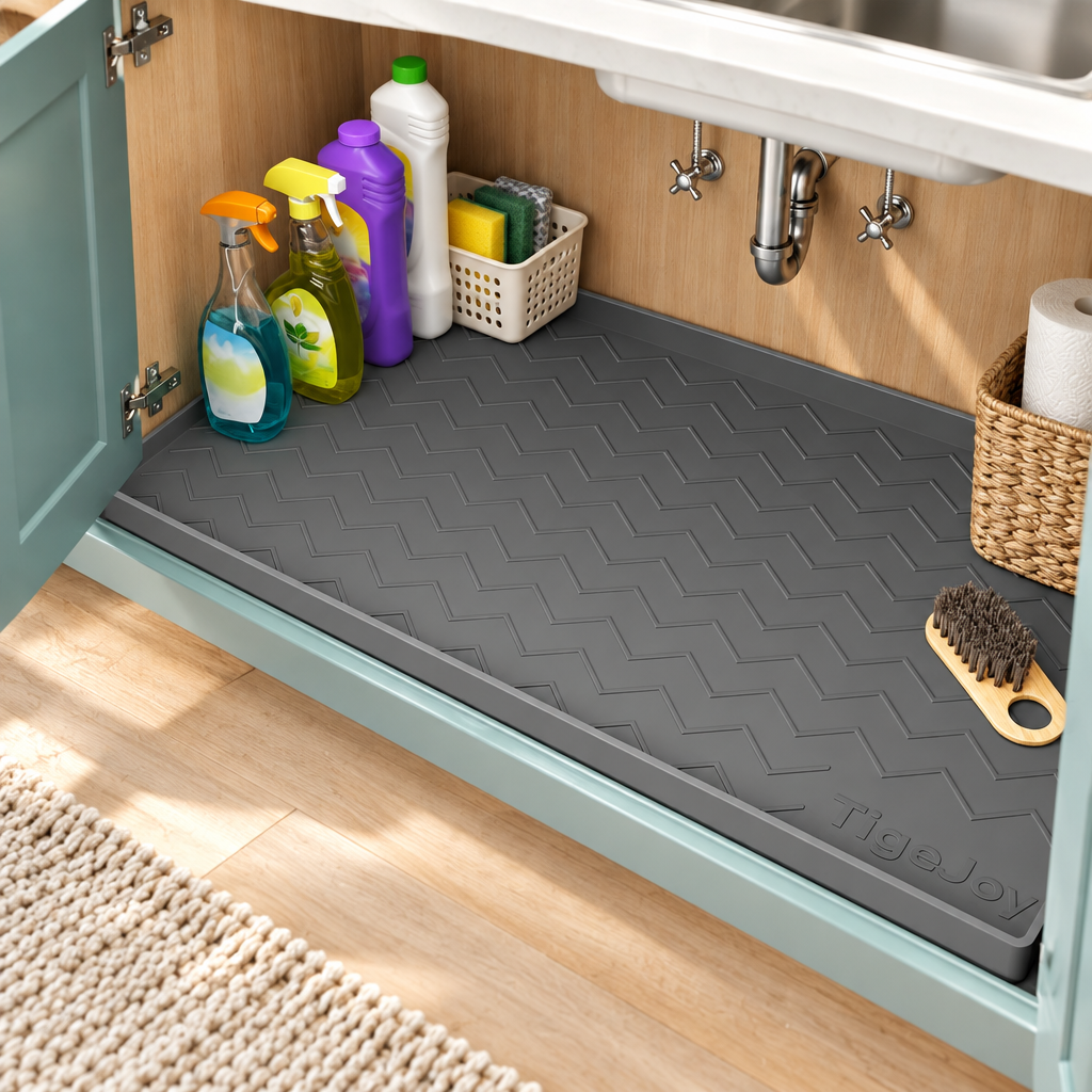 Silicone Under Sink Mat and Cabinet Liner, Dark Gray