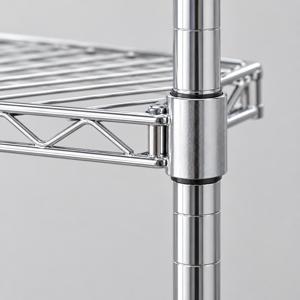 Adjustable Carbon Steel Storage Rack, 59 in Tall, Silver