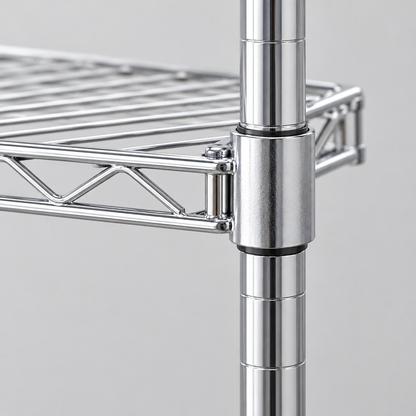 Adjustable Carbon Steel Storage Rack, 59 in Tall, Silver