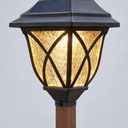 Solar Wooden Stake Landscape Lights, 2 Pack