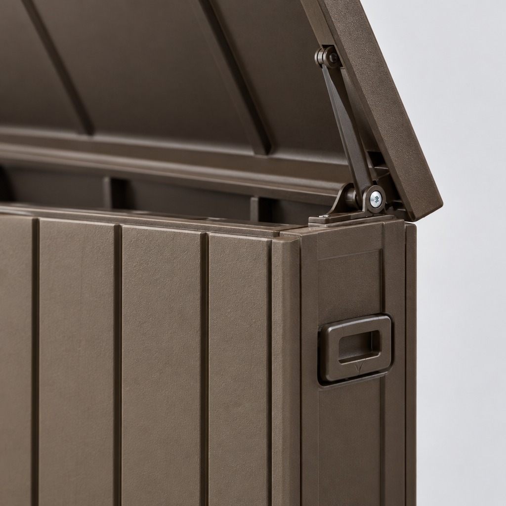 160 Gallon Outdoor Deck Box, Steel, Dark Brown