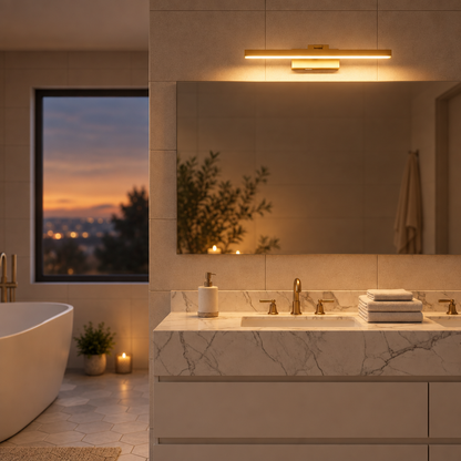 16 in Cordless LED Vanity Light, Gold, Dimmable
