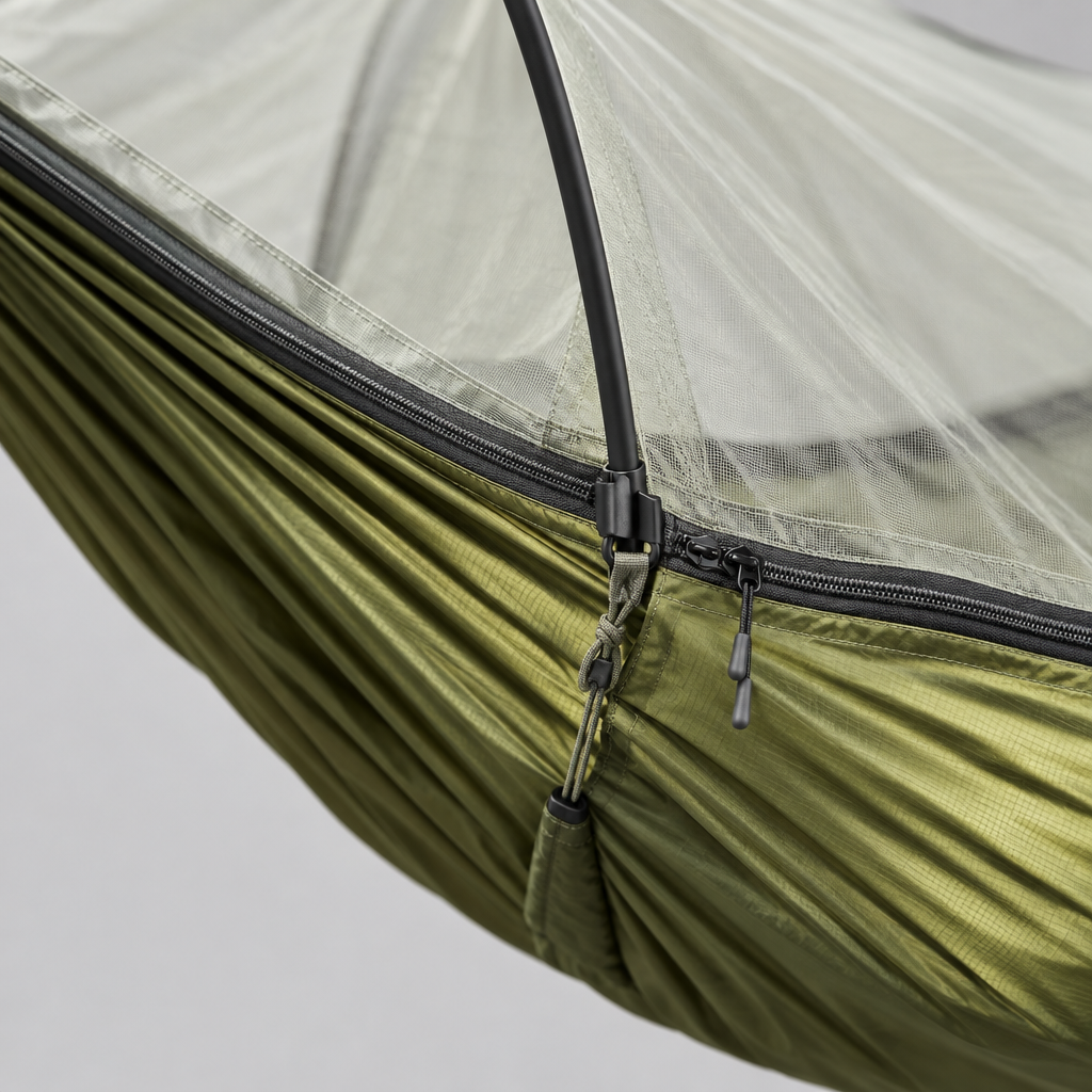 Camping Hammock with Mesh Net, 440 lb Capacity