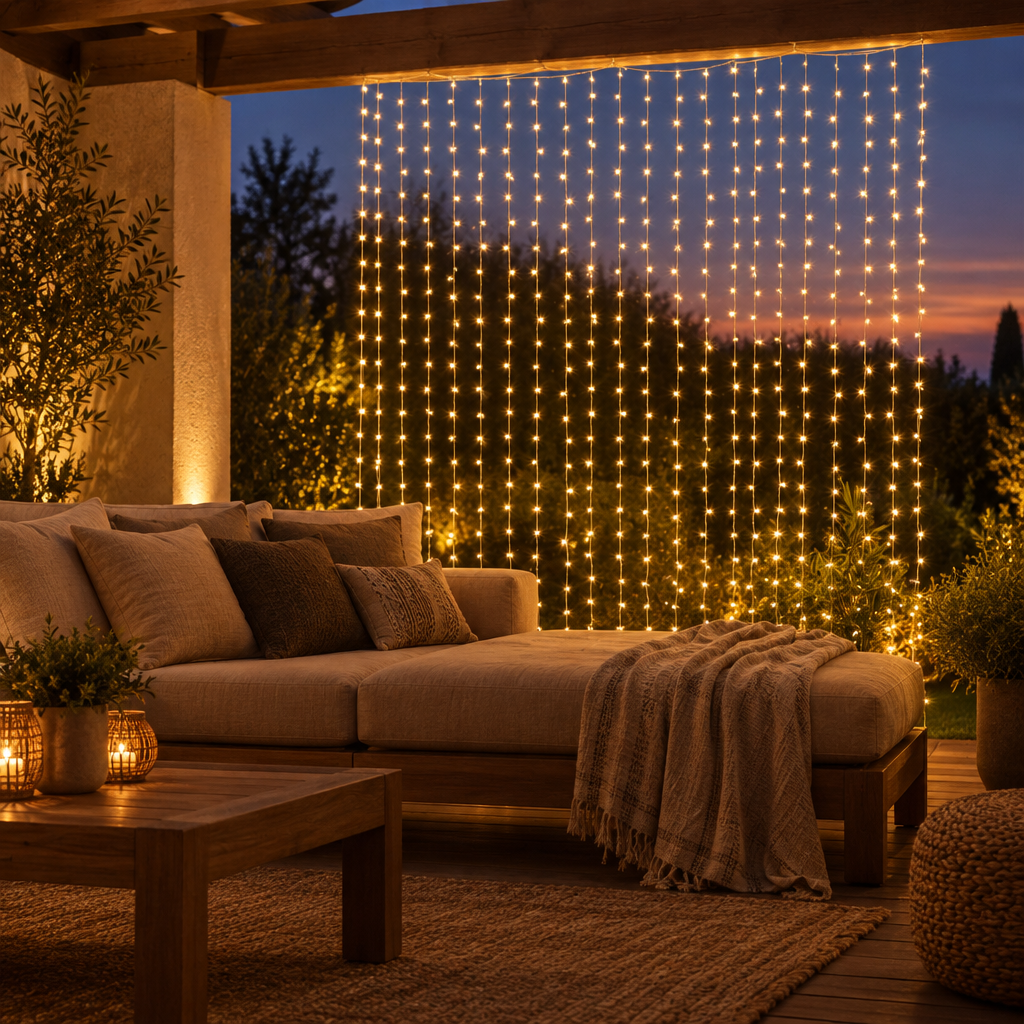 300 LED Curtain String Light, 9.8 ft, Warm White