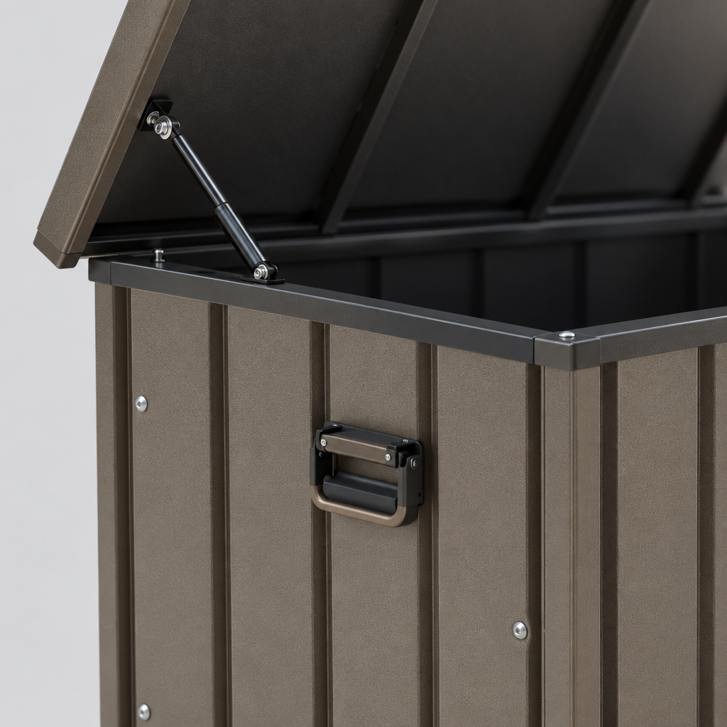 200 Gallon Metal Deck Box with Lockable Lid, Gray