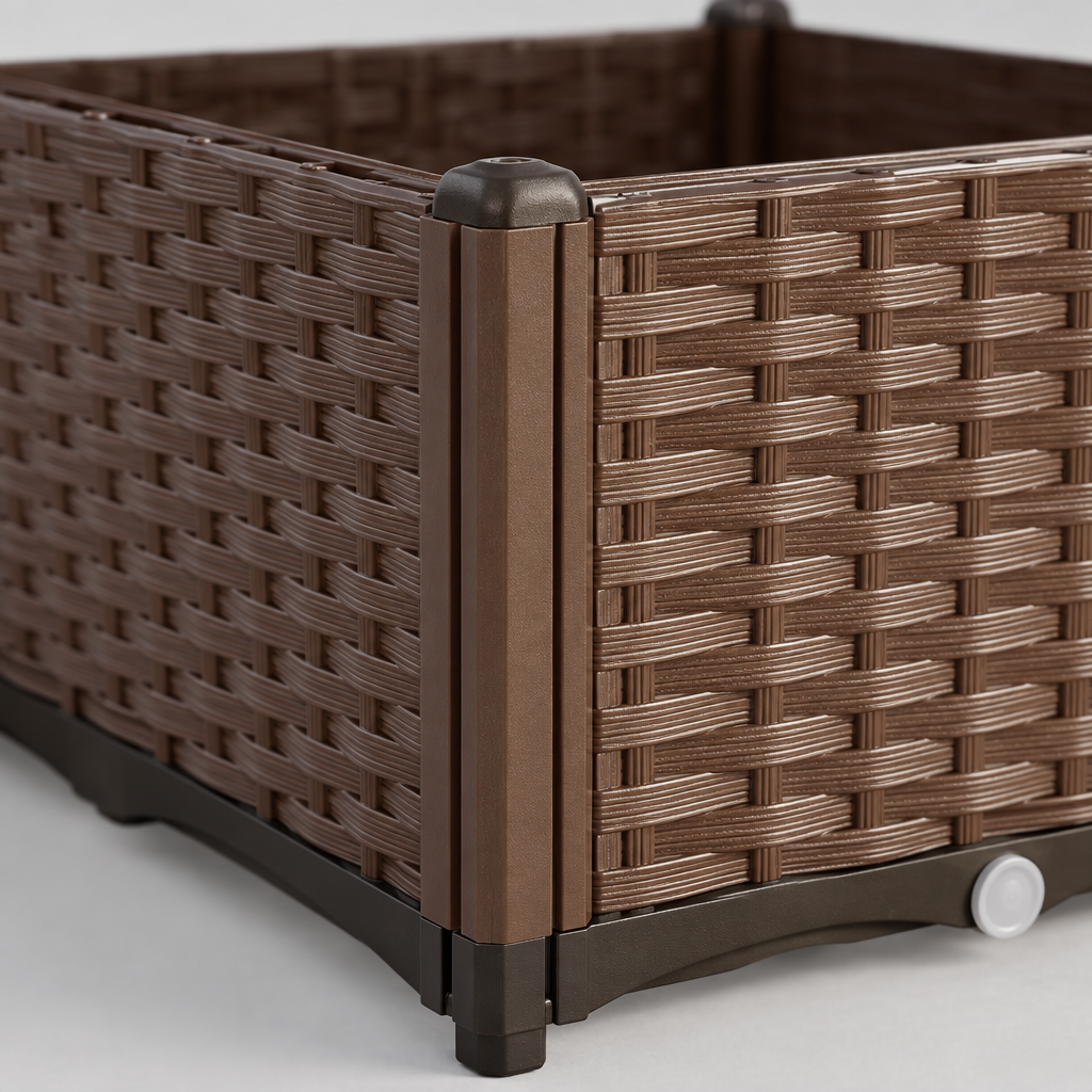 2 Piece Self-Watering Raised Planter Box with Legs, Brown
