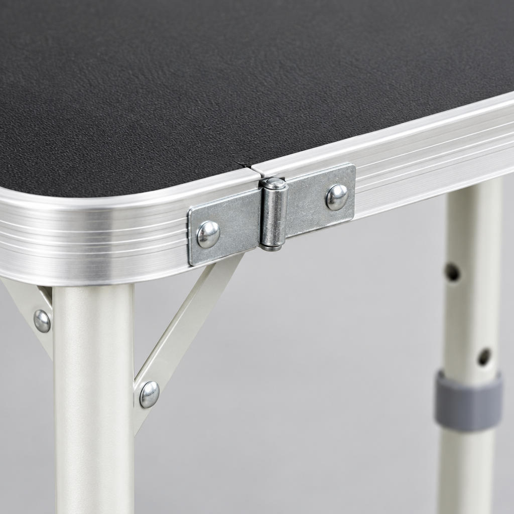 6 ft Tri-Fold Aluminum Outdoor Folding Table, Black