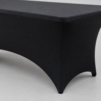 3 Pack Fitted Stretch Table Covers for 6 ft Tables, Black