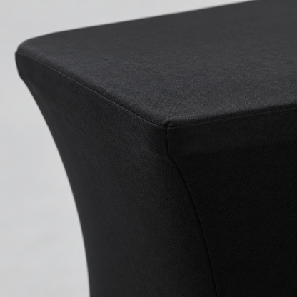 6 Pack Fitted Stretch Table Covers for 8 ft Tables, Black