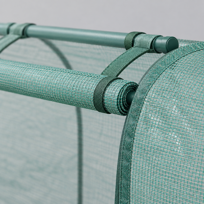 106.25 x 47.25 in Crop Cage with 3 Zippered Doors, Green