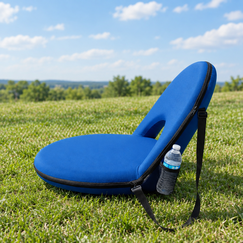 6 Position Reclining Stadium Seat, 21 in Wide, Royal Blue