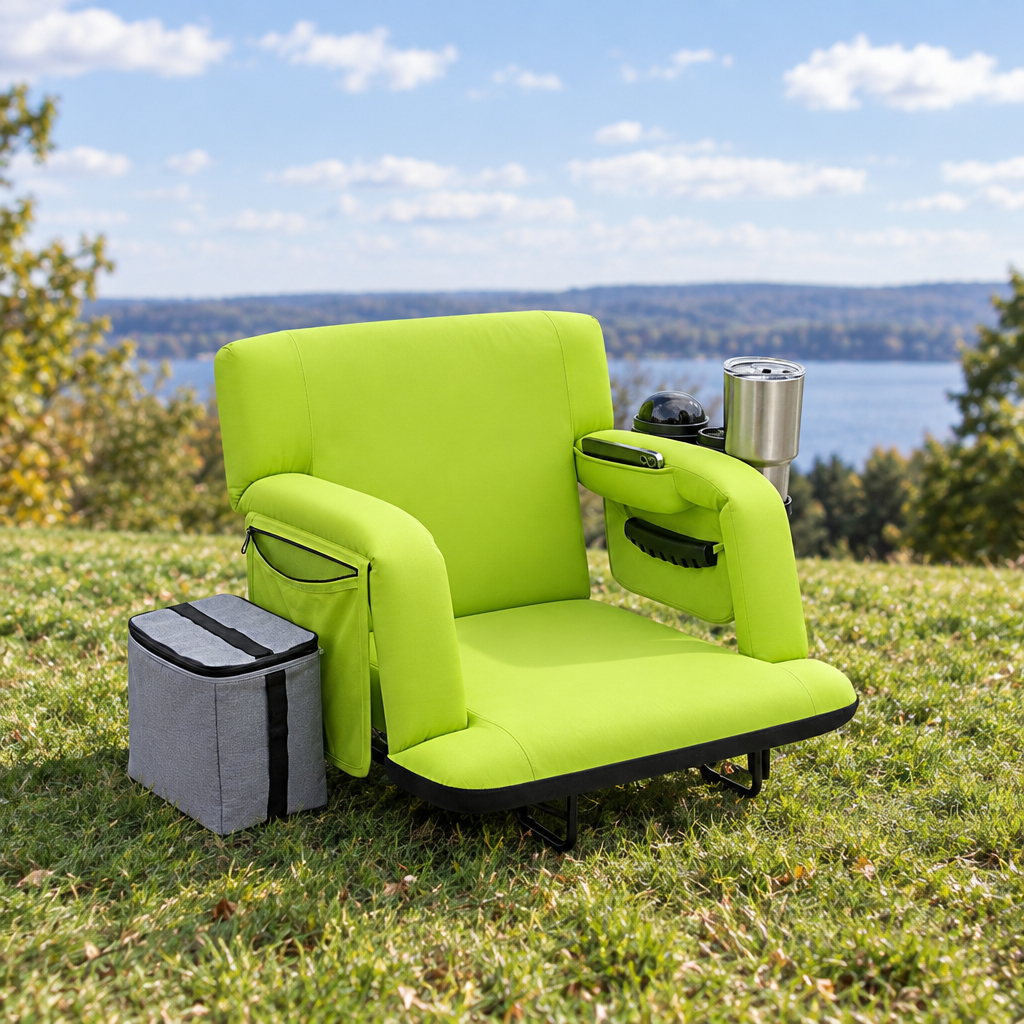 Reclining Stadium Seat with Back Support, 21 in Wide
