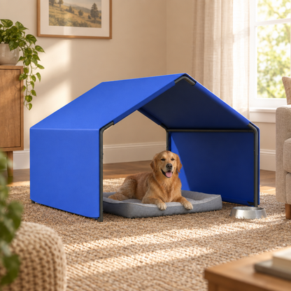 Dog Shade Shelter Tent, 47.8 in, Steel and Oxford, Blue