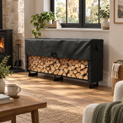 Outdoor Firewood Rack with Weather-Resistant Cover