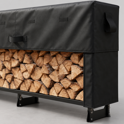 Outdoor Firewood Rack with Weather-Resistant Cover