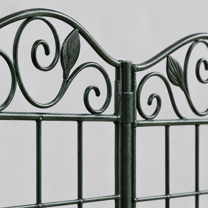 44 in x 12 ft Folding Garden Fence Border, 4 Panels, Black