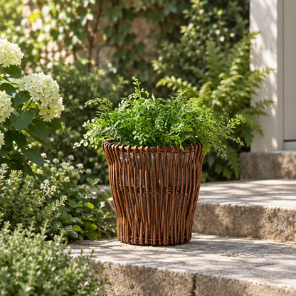 Handmade Willow Wicker Planter Basket with Liner