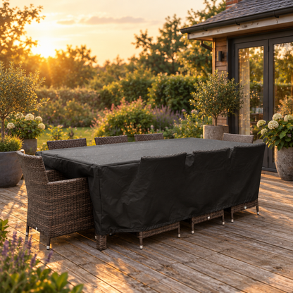 Rectangular Patio Table and Chair Cover, 600D Weather-Resistant