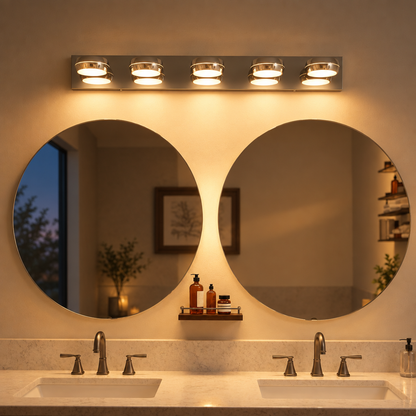 35 in 5-Light LED Vanity Bar, Chrome