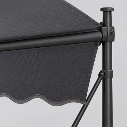 138 in Manual Retractable Patio Awning, Dark Gray