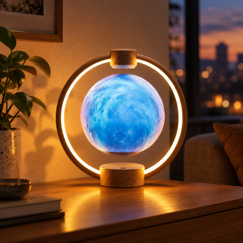 Levitating Moon Lamp with Bluetooth Speaker