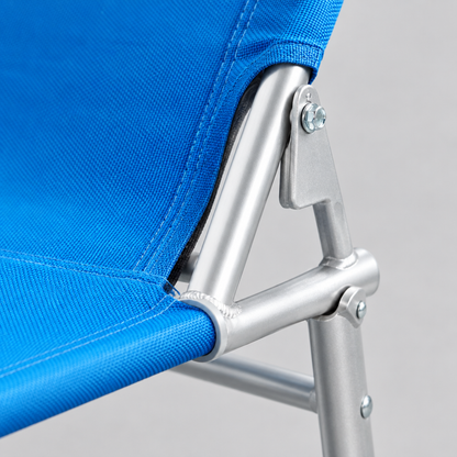 Folding Chaise Lounge Chair with Sun Shade, Blue