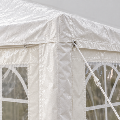 10 x 20 ft Party Tent with 4 Removable Sidewalls, White
