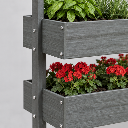 4-Tier Wooden Vertical Garden Planter, 56 in, Gray