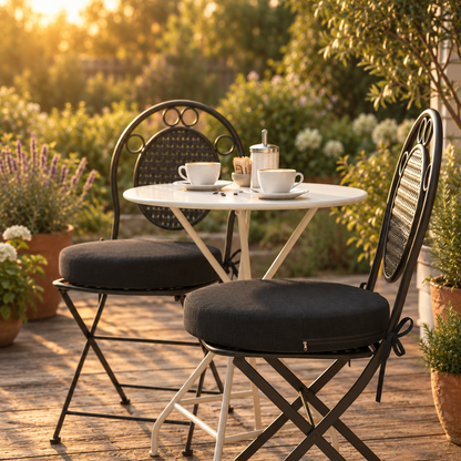 Round Patio Chair Cushions, Set of 4, 15 in, Black